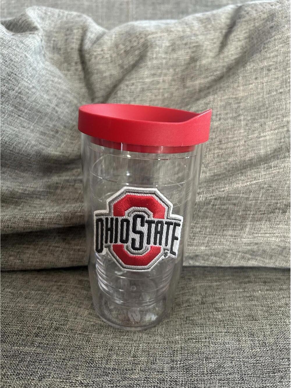 Tervis Ohio State Tumbler 16 oz Red Drink Through Lid Block O Logo